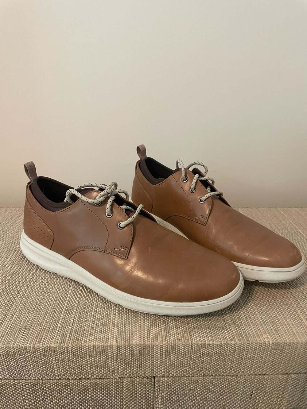 Rockport Zaden Plain Toe Tan Leather Oxford Sneaker